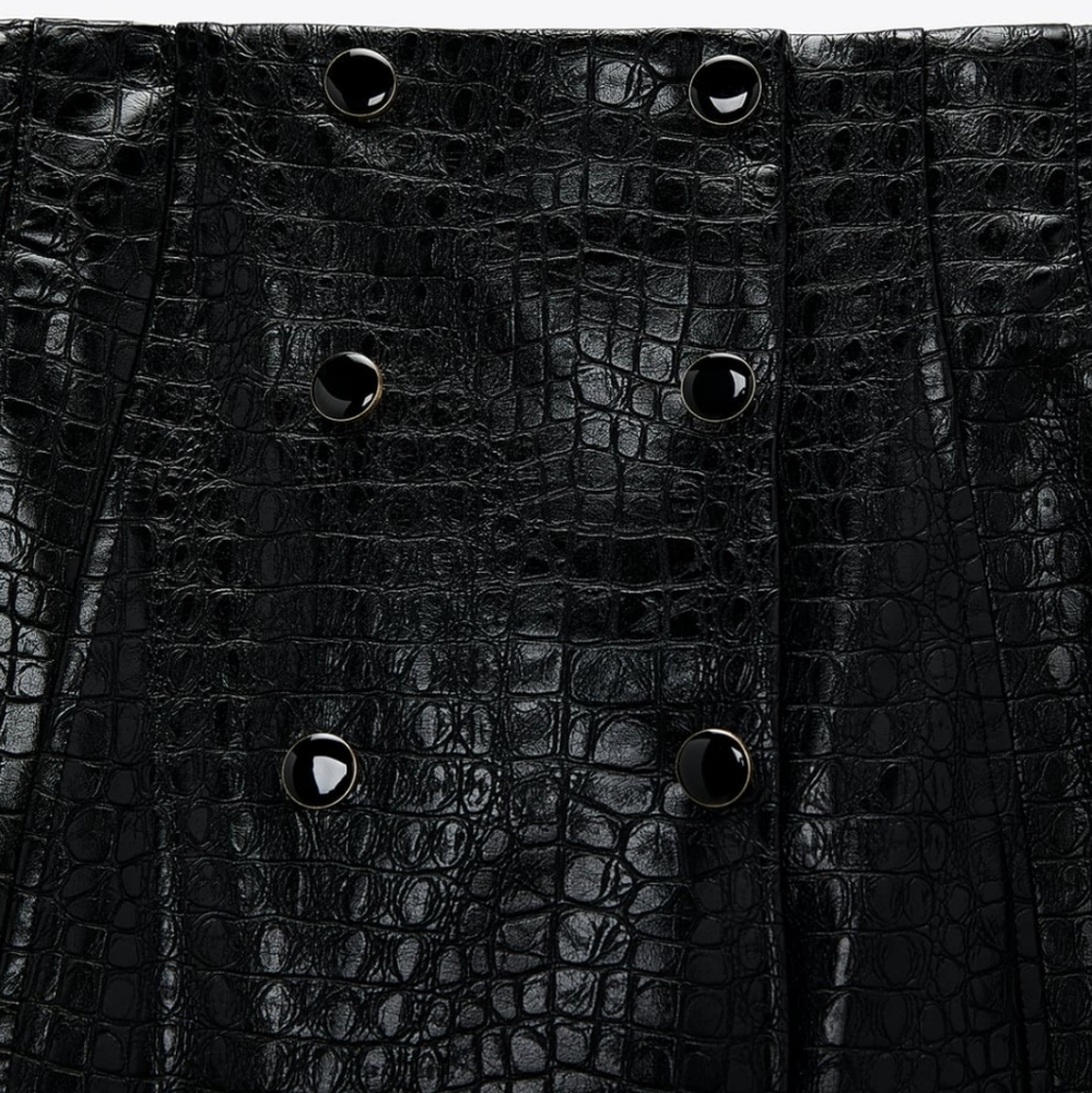 ZARA FAUX LEATHER MINI SKIRT HIGH-WAISTED - Picture 13 of 16
